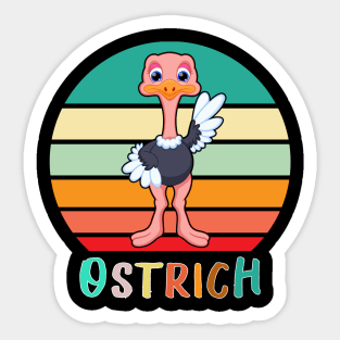 Vintage Retro Ostrich Sticker